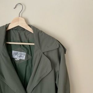 Vintage Petite Green Trench Coat